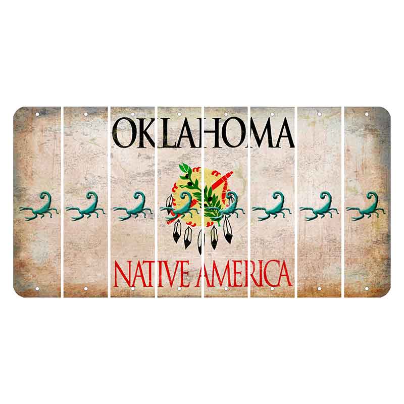 Oklahoma Osage Nation Cut License Plate Strips (Set of 8) Scorpion