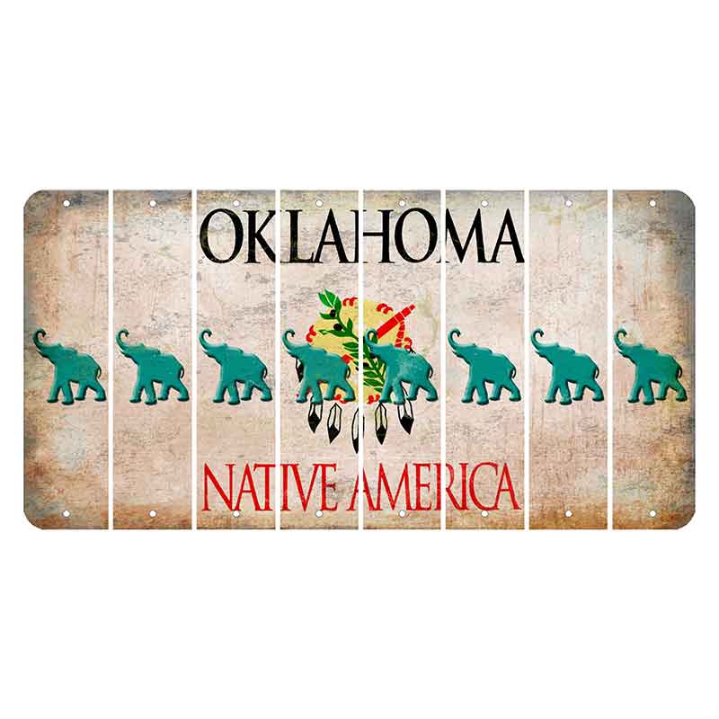 Oklahoma Osage Nation Cut License Plate Strips (Set of 8) Elephant