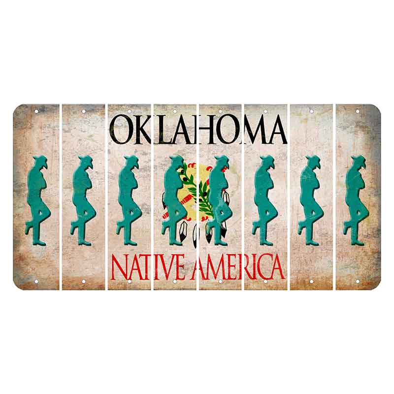 Oklahoma Osage Nation Cut License Plate Strips (Set of 8) Cowboy - Leaning