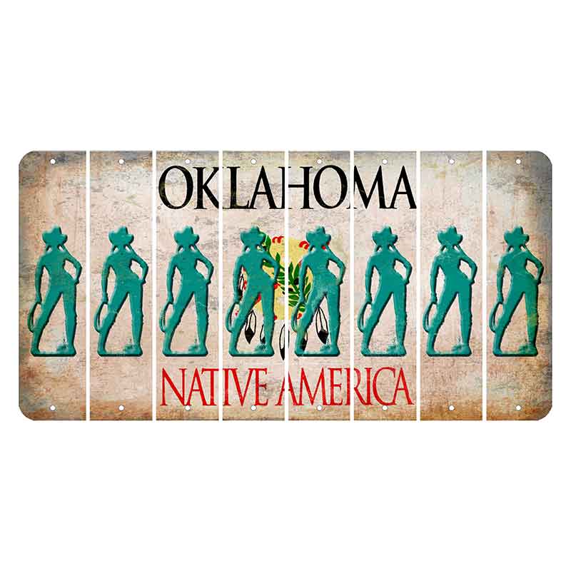 Oklahoma Osage Nation Cut License Plate Strips (Set of 8) Cowgirl