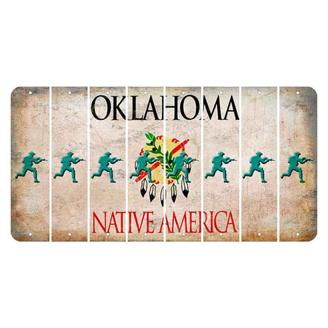 Oklahoma Osage Nation Cut License Plate Strips (Set of 8) Soldier - Running