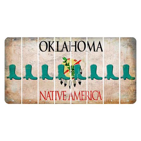 Oklahoma Osage Nation Cut License Plate Strips (Set of 8) Cowboy Boot