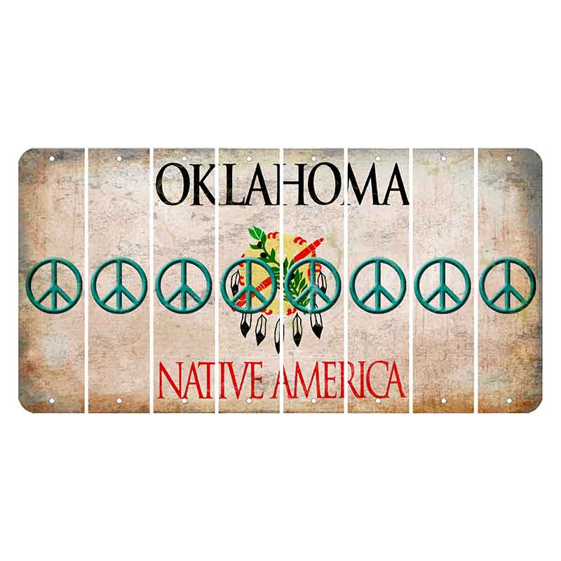 Oklahoma Osage Nation Cut License Plate Strips (Set of 8) Peace Sign