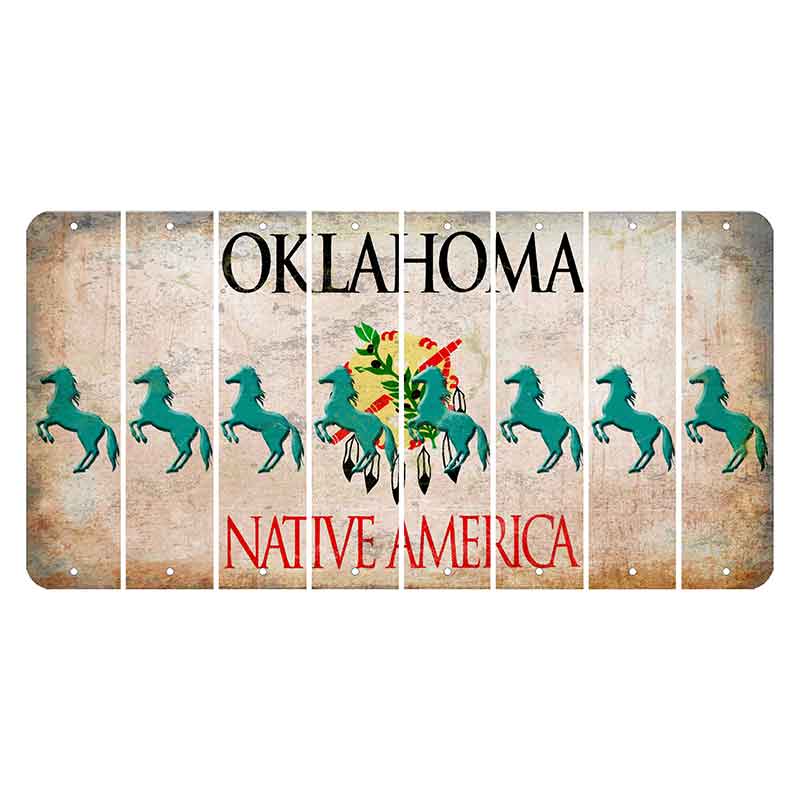 Oklahoma Osage Nation Cut License Plate Strips (Set of 8) Horse