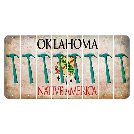 Oklahoma Osage Nation Cut License Plate Strips (Set of 8) Hammer