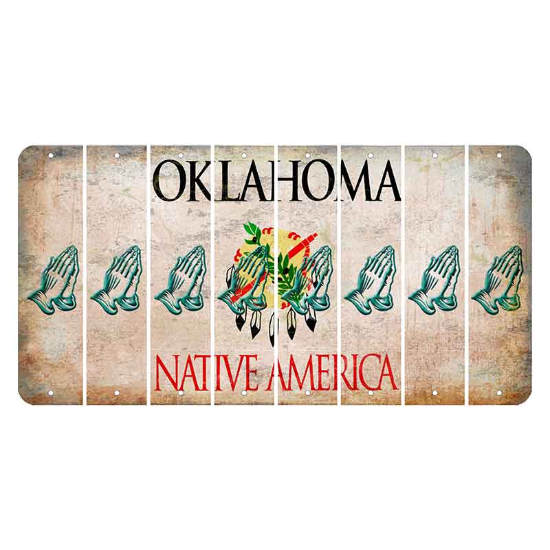 Oklahoma Osage Nation Cut License Plate Strips (Set of 8) Praying Hands