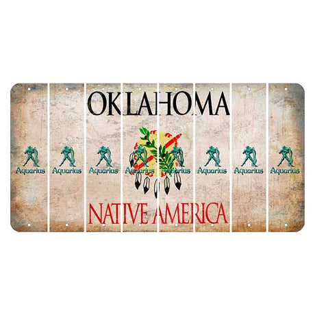 Oklahoma Osage Nation Cut License Plate Strips (Set of 8) Zodiac Sign - Aquarius