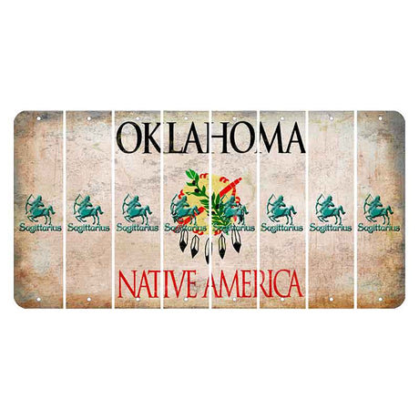 Oklahoma Osage Nation Cut License Plate Strips (Set of 8) Zodiac Sign - Sagittarius