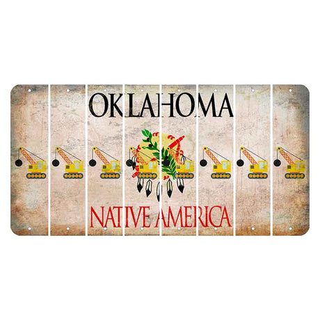 Oklahoma Osage Nation Cut License Plate Strips (Set of 8) Wrecking Ball Crane