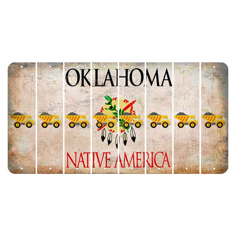 Oklahoma Osage Nation Cut License Plate Strips (Set of 8) Dump Truck