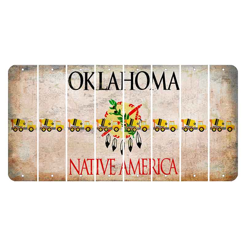 Oklahoma Osage Nation Cut License Plate Strips (Set of 8) Cement Truck