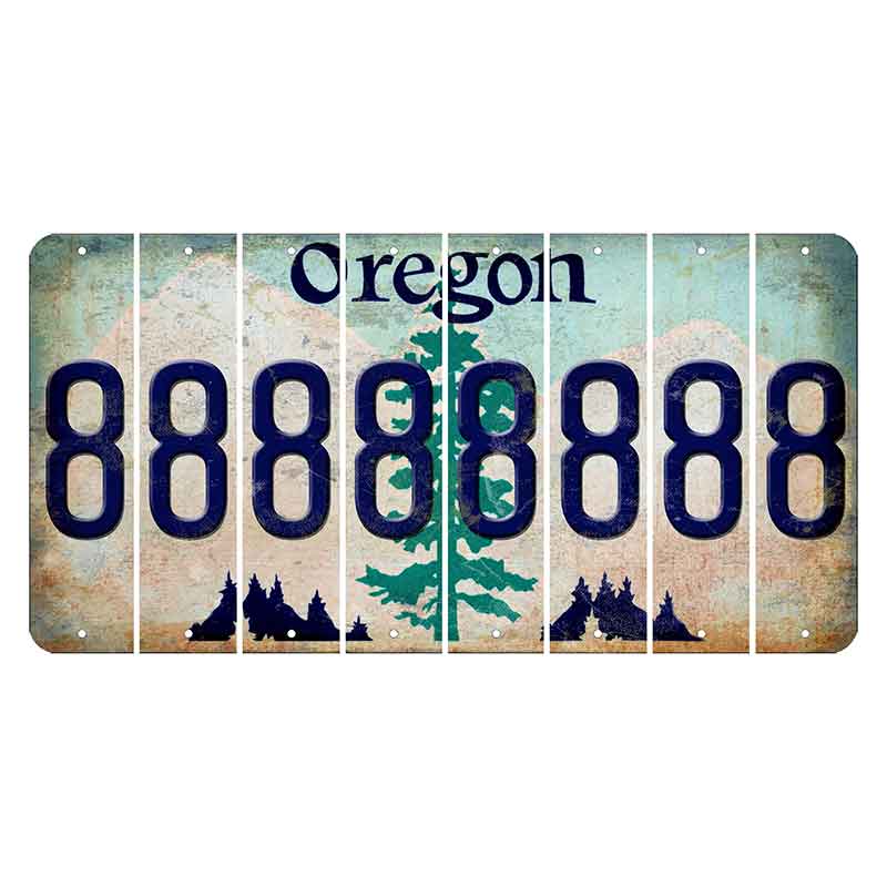 Oregon Douglas Fir Cut License Plate Strips (Set of 8) 8