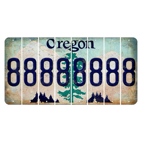 Oregon Douglas Fir Cut License Plate Strips (Set of 8) 8