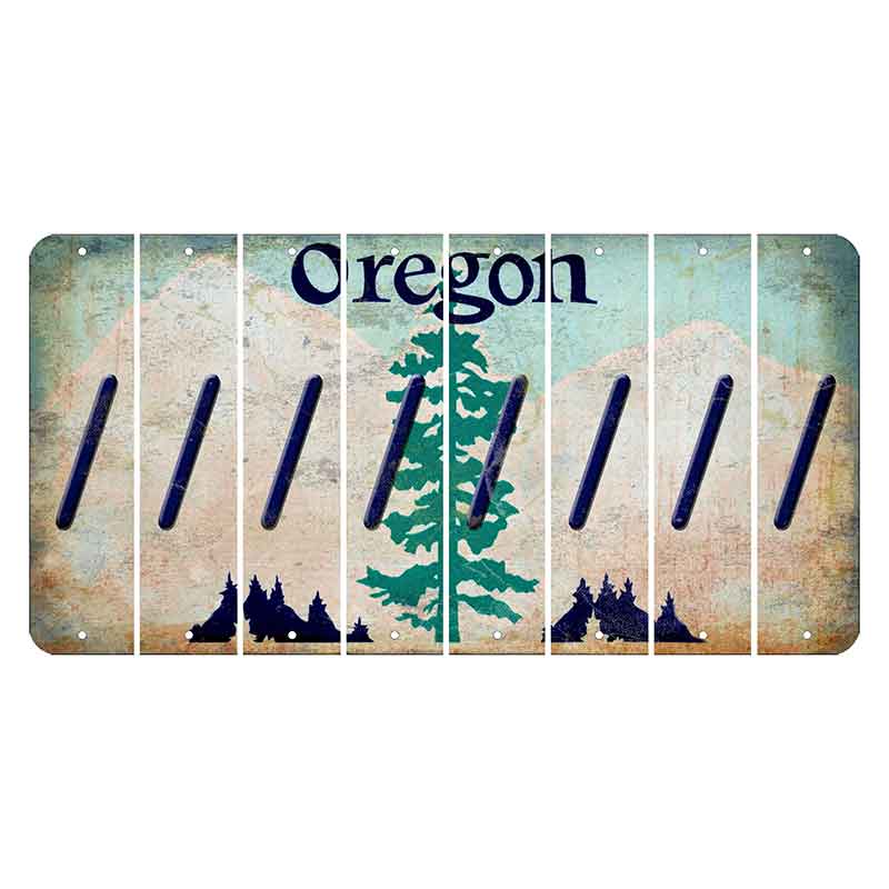 Oregon Douglas Fir Cut License Plate Strips (Set of 8) Forward Slash