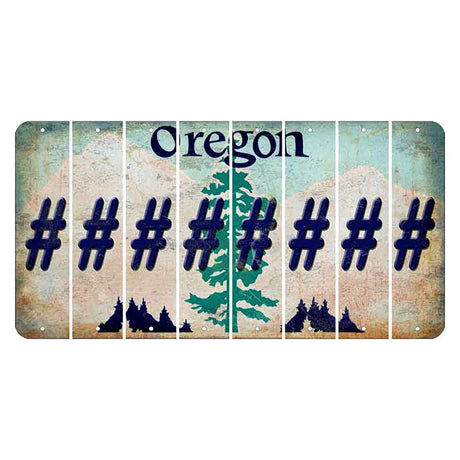 Oregon Douglas Fir Cut License Plate Strips (Set of 8) Hashtag