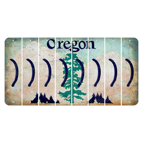 Oregon Douglas Fir Cut License Plate Strips (Set of 8) Parenthesis - Right