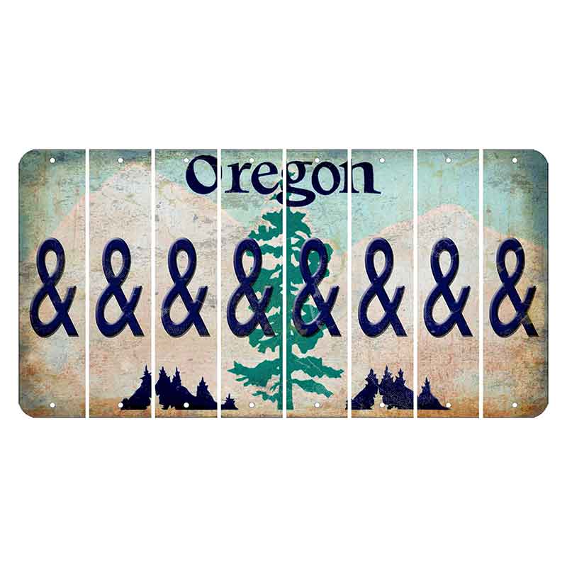 Oregon Douglas Fir Cut License Plate Strips (Set of 8) And Sign