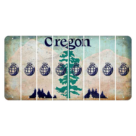 Oregon Douglas Fir Cut License Plate Strips (Set of 8) Grenade