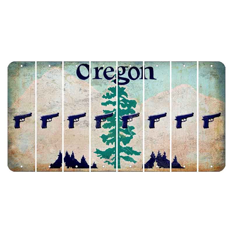 Oregon Douglas Fir Cut License Plate Strips (Set of 8) Handgun