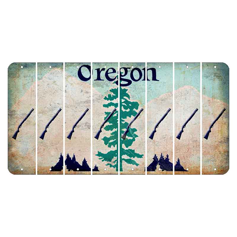 Oregon Douglas Fir Cut License Plate Strips (Set of 8) Shotgun