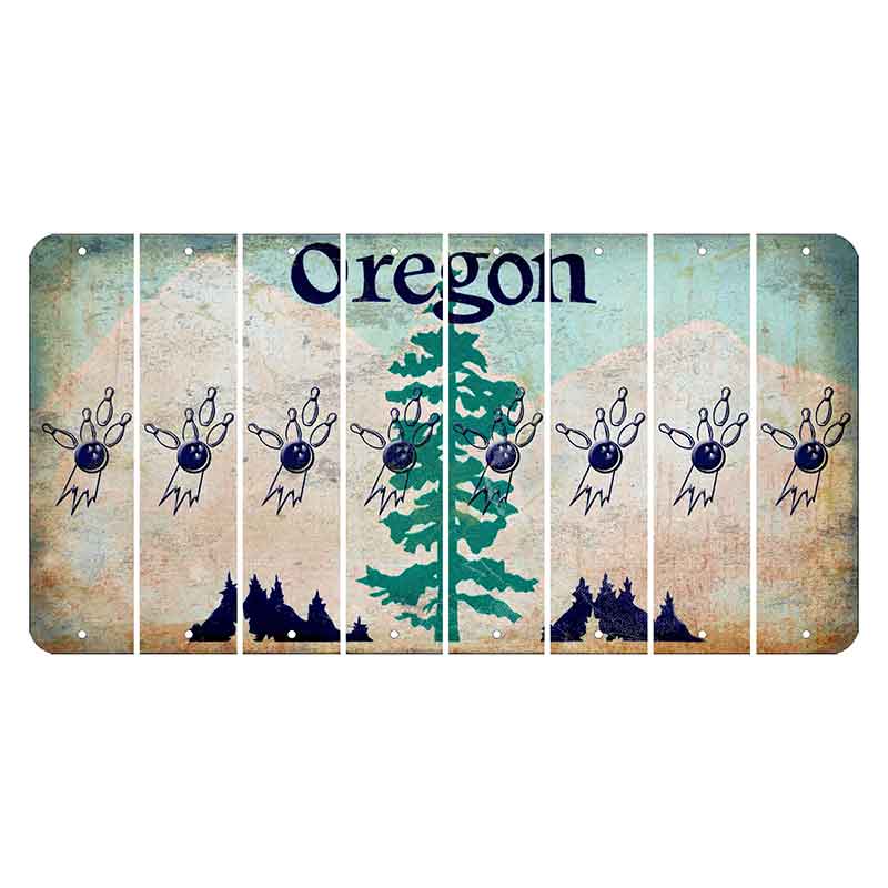 Oregon Douglas Fir Cut License Plate Strips (Set of 8) Bowling