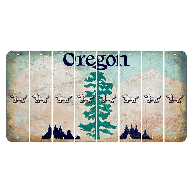 Oregon Douglas Fir Cut License Plate Strips (Set of 8) Dog