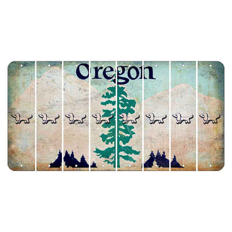 Oregon Douglas Fir Cut License Plate Strips (Set of 8) Dog