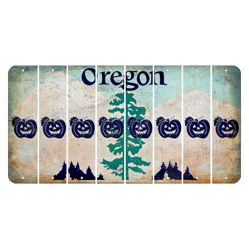 Oregon Douglas Fir Cut License Plate Strips (Set of 8) Pumpkin