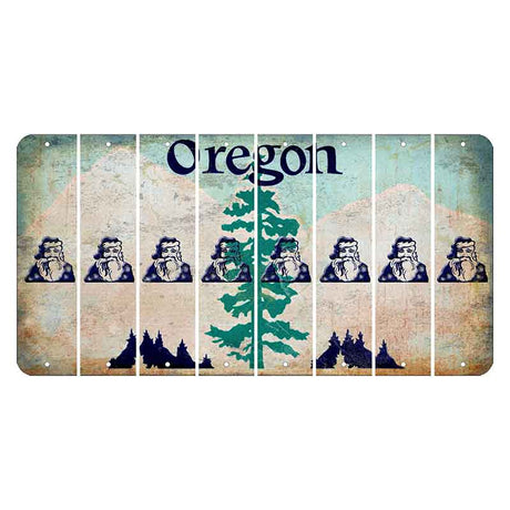 Oregon Douglas Fir Cut License Plate Strips (Set of 8) Santa Claus