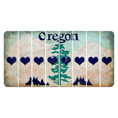 Oregon Douglas Fir Cut License Plate Strips (Set of 8) Heart