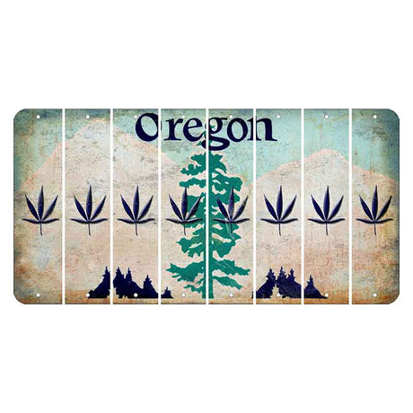 Oregon Douglas Fir Cut License Plate Strips (Set of 8) Pot Leaf