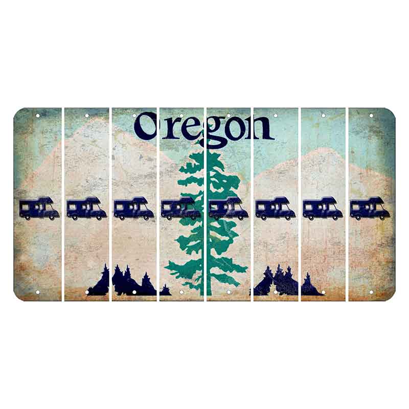 Oregon Douglas Fir Cut License Plate Strips (Set of 8) Camper