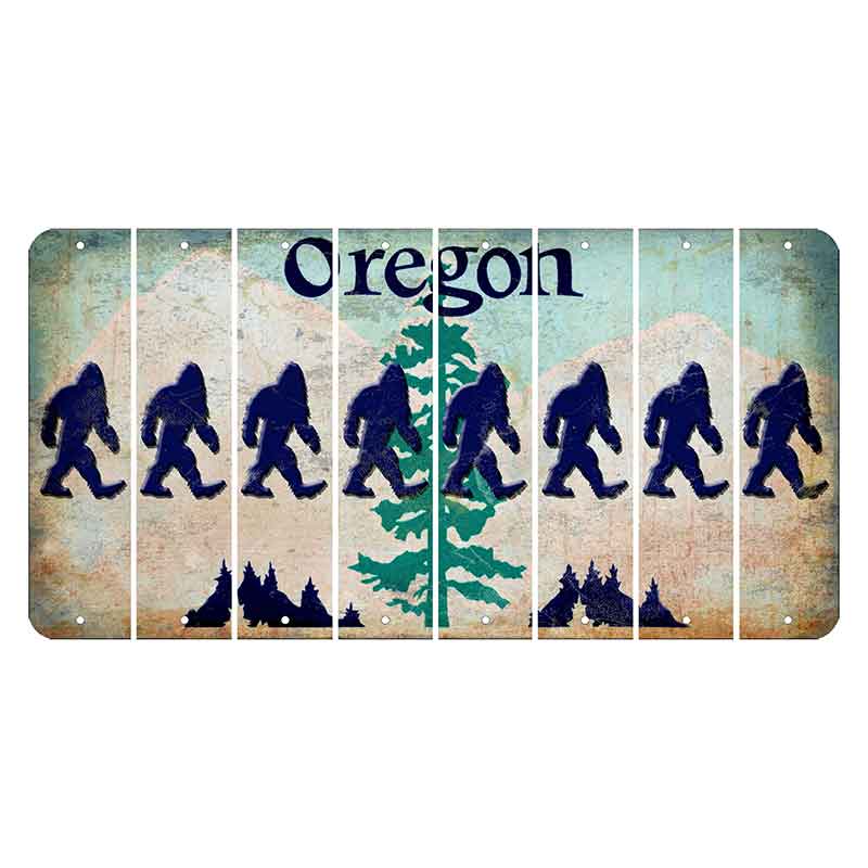 Oregon Douglas Fir Cut License Plate Strips (Set of 8) Bigfoot