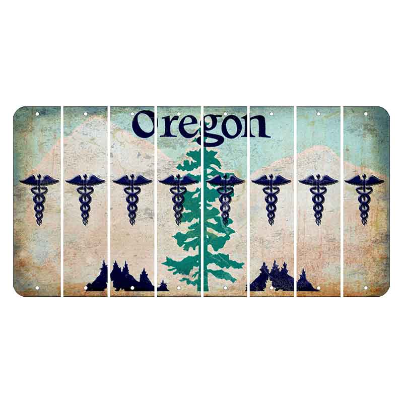 Oregon Douglas Fir Cut License Plate Strips (Set of 8) Caduceus