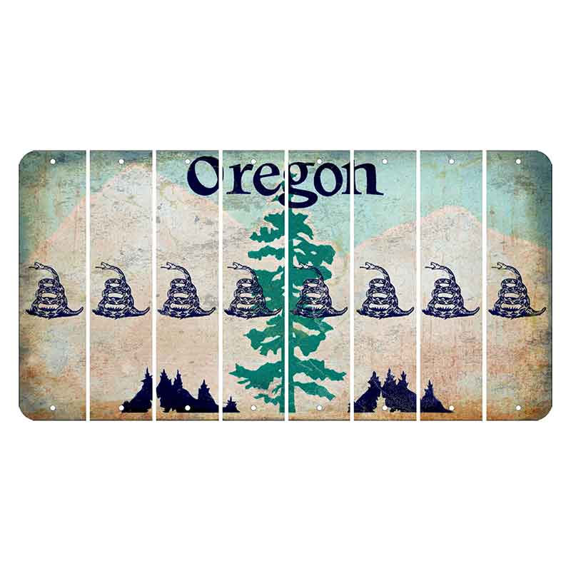 Oregon Douglas Fir Cut License Plate Strips (Set of 8) Gadsden