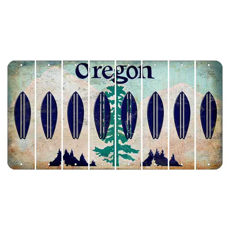 Oregon Douglas Fir Cut License Plate Strips (Set of 8) Surfboard