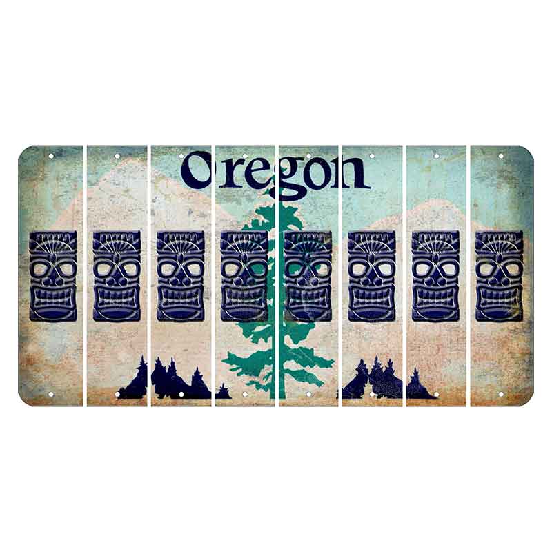 Oregon Douglas Fir Cut License Plate Strips (Set of 8) Tiki