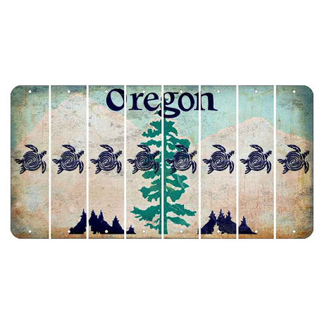 Oregon Douglas Fir Cut License Plate Strips (Set of 8) Sea Turtle