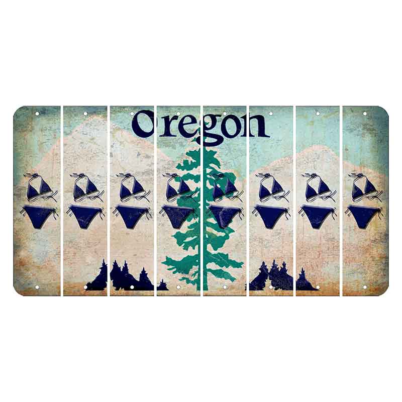 Oregon Douglas Fir Cut License Plate Strips (Set of 8) Bikini