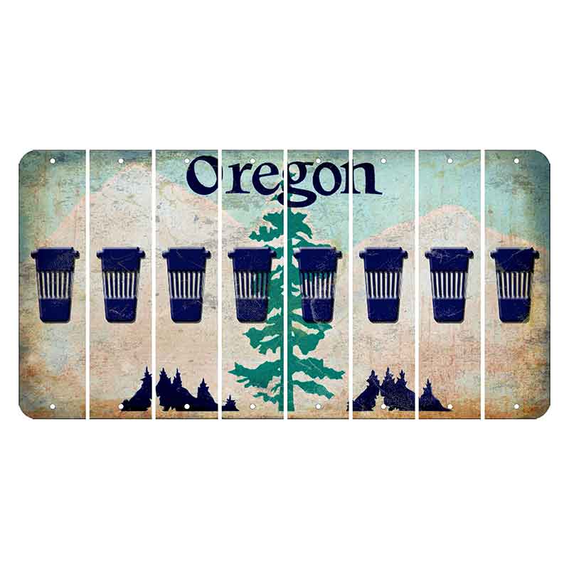 Oregon Douglas Fir Cut License Plate Strips (Set of 8) Latte