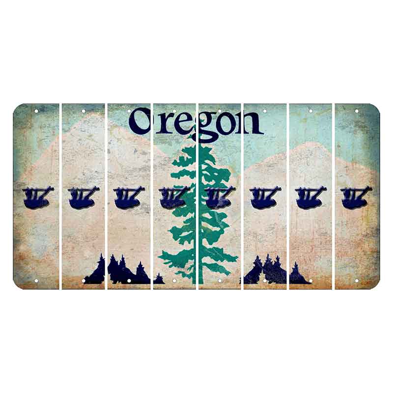 Oregon Douglas Fir Cut License Plate Strips (Set of 8) Sloth