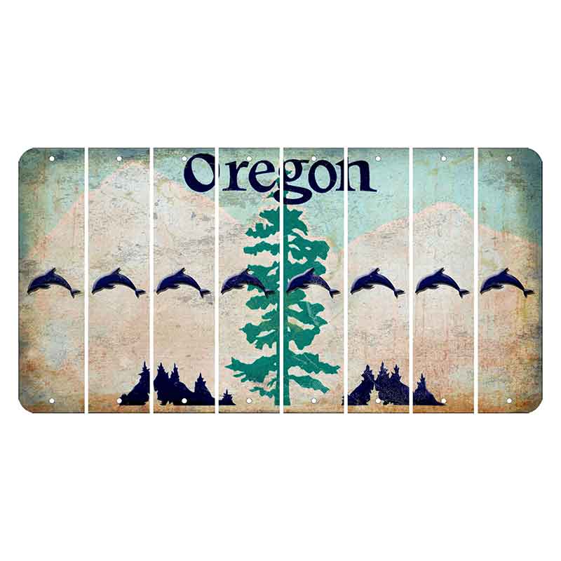 Oregon Douglas Fir Cut License Plate Strips (Set of 8) Dolphin