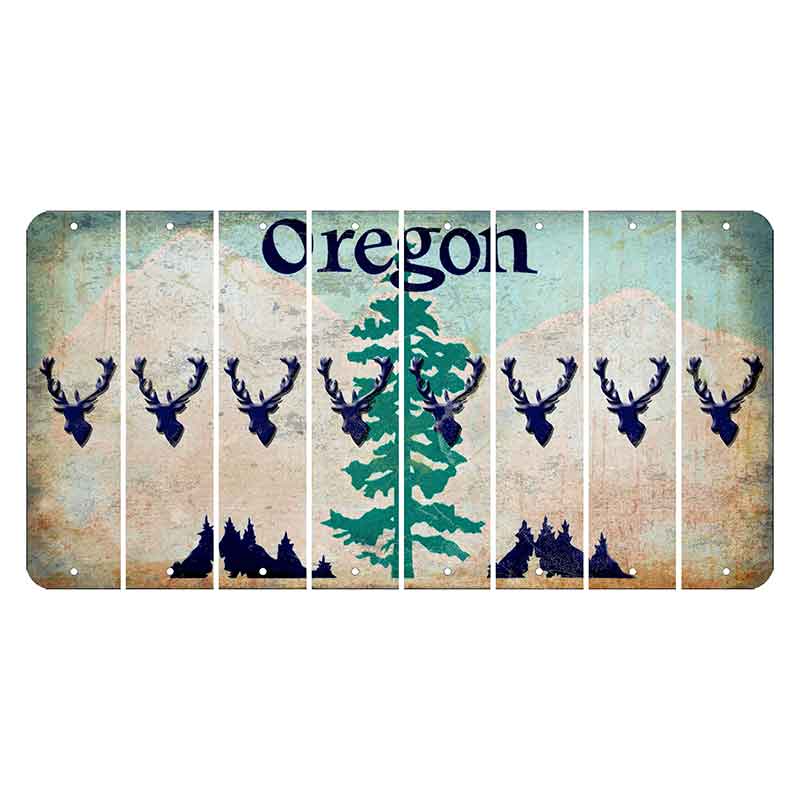 Oregon Douglas Fir Cut License Plate Strips (Set of 8) Elk