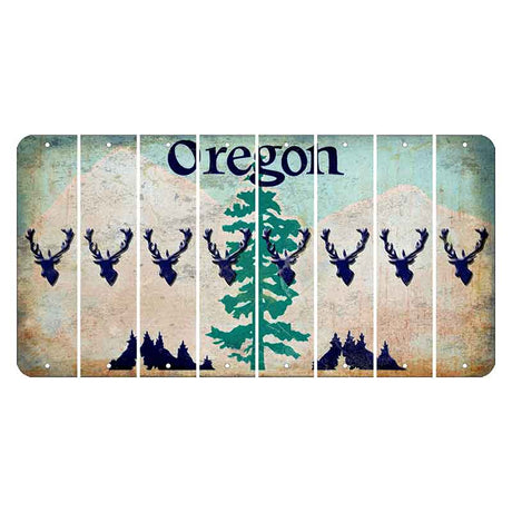 Oregon Douglas Fir Cut License Plate Strips (Set of 8) Elk