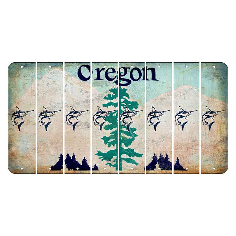 Oregon Douglas Fir Cut License Plate Strips (Set of 8) Swordfish