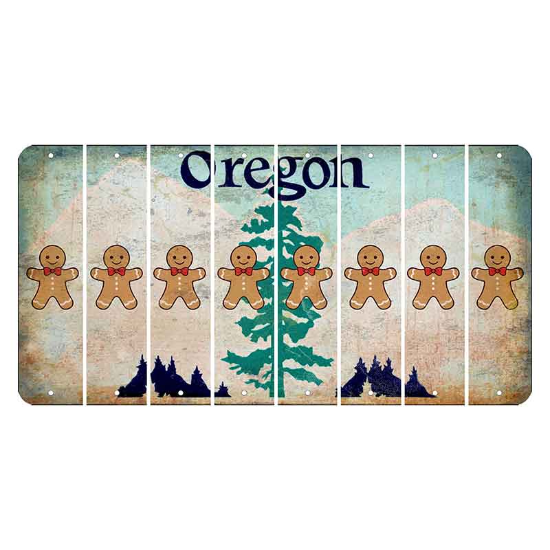 Oregon Douglas Fir Cut License Plate Strips (Set of 8) Gingerbread Man