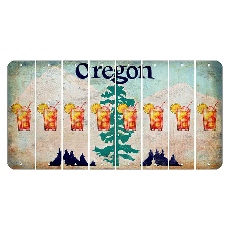 Oregon Douglas Fir Cut License Plate Strips (Set of 8) Cocktail