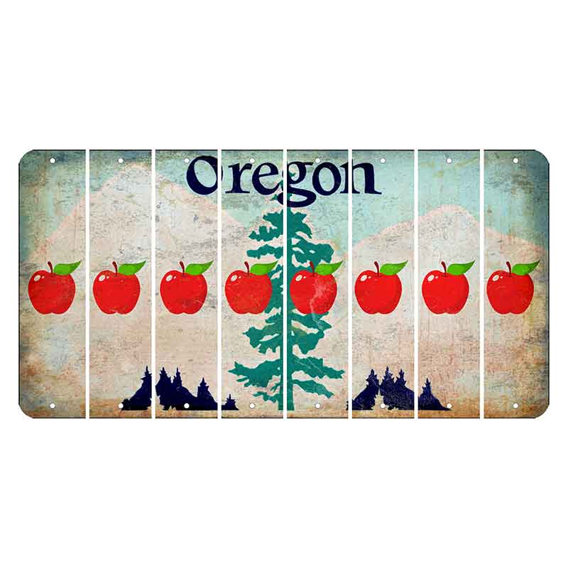 Oregon Douglas Fir Cut License Plate Strips (Set of 8) Apple