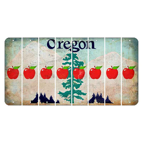 Oregon Douglas Fir Cut License Plate Strips (Set of 8) Apple