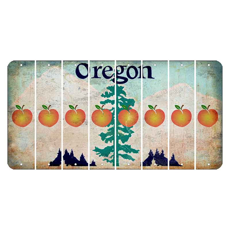 Oregon Douglas Fir Cut License Plate Strips (Set of 8) Peach